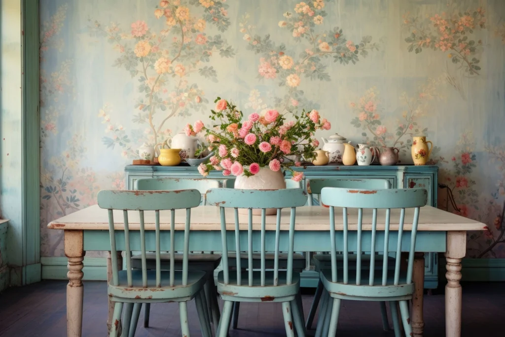 Comedor estilo provenzal en colores suaves