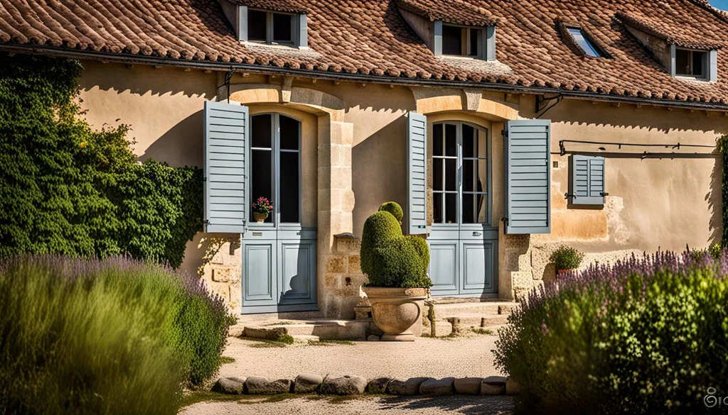 fachada estilo provenzal puertas y ventanas