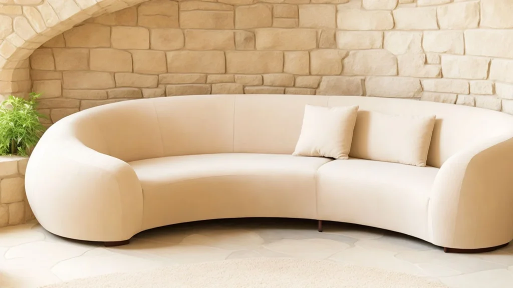 sofa con forma curva